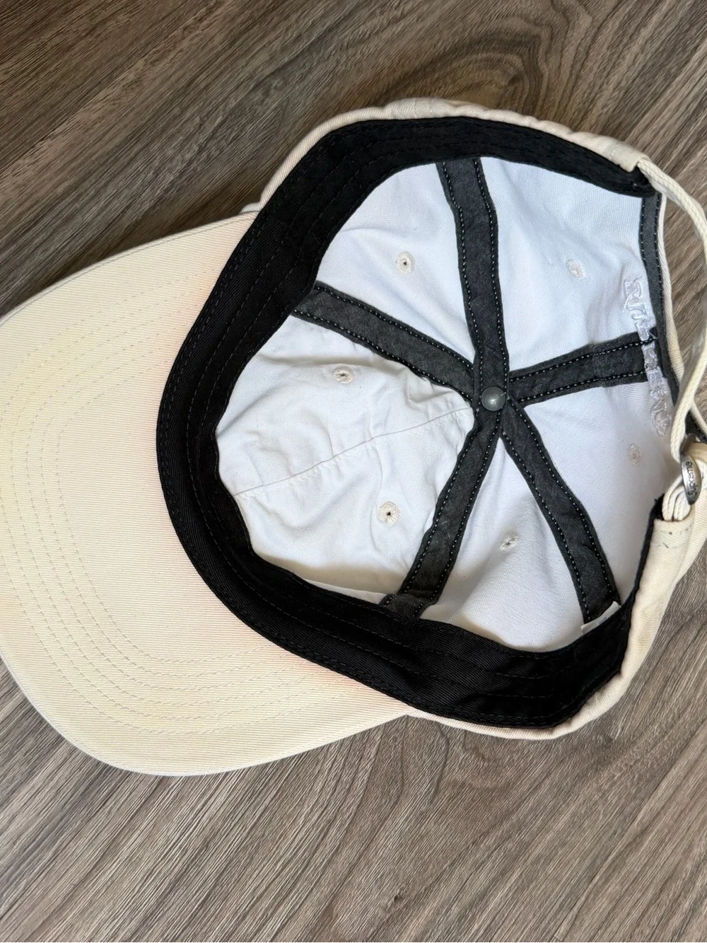 Supreme S 6 panel cream baseball cap hat